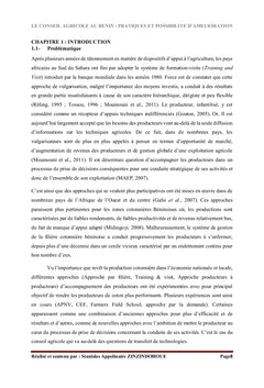 Conseil Agricole au Bénin