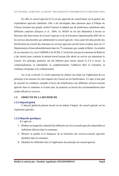 Conseil Agricole au Bénin