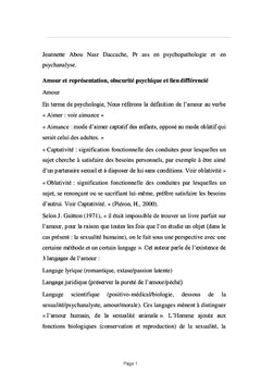 Amour et ses représentations
