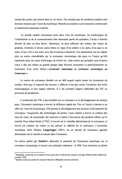 Économie Numérique et Croissance Économique au Cameroun