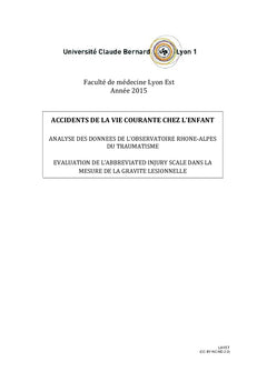 Accidents de l'enfant : analyse en région Rhône-Alpes