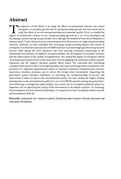 Entrepreneuriat, croissance économique et qualité de l'environnement