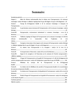 Entrepreneuriat, croissance économique et qualité de l'environnement
