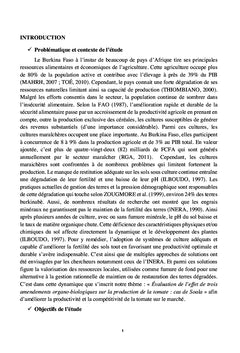 Amendements organo-biologiques sur la production de tomate