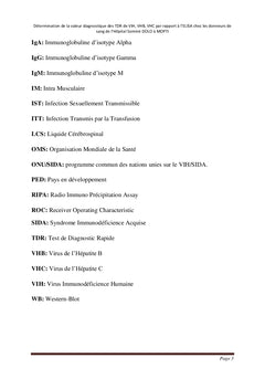 Valeur diagnostique des TDR de VIH, VHB, VHC par rapport à l'ELISA