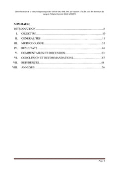 Valeur diagnostique des TDR de VIH, VHB, VHC par rapport à l'ELISA