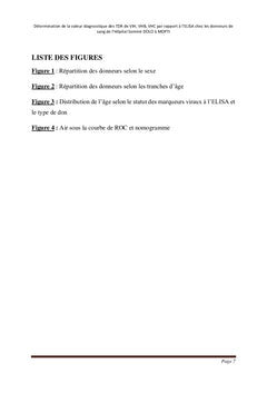 Valeur diagnostique des TDR de VIH, VHB, VHC par rapport à l'ELISA