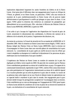 L'engagement des Nations unies pour la paix en Sierra Leone:1999-2008