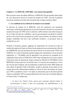 L'engagement des Nations unies pour la paix en Sierra Leone:1999-2008