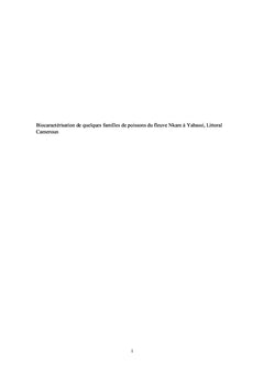 Biocaractérisation des poissons du fleuve Nkam, Littoral Cameroun
