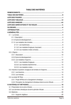 Suivi de l'évolution des bioagresseurs des cultures: tomates et oignons