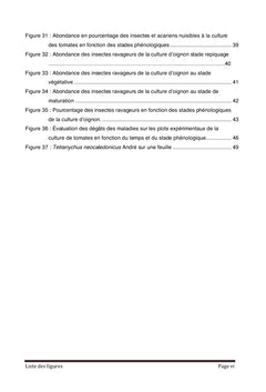 Suivi de l'évolution des bioagresseurs des cultures: tomates et oignons