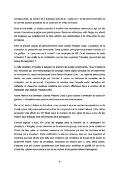 Comment motiver le personnel? Cas de Geodis Projects Chad