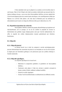 Étude pharmaco-biologique de Sarcocephalus latifolius (Rubiaceae)