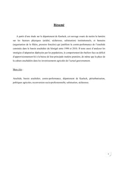 La contre-performance de l'agriculture dans le bassin arachidier