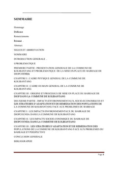 Impacts environnementaux et socio-économiques du barrage de Diopcounda