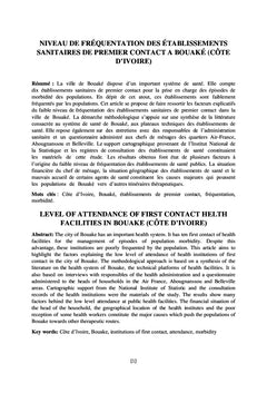 Santé et itinéraires de soins des populations de la ville de Bouaké