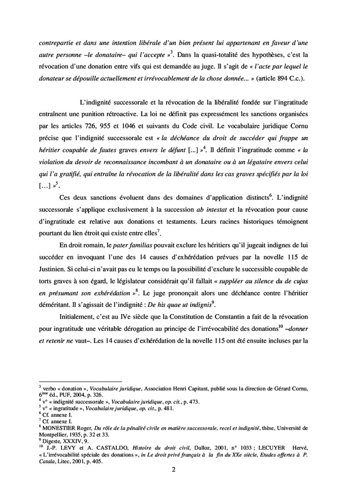 L'indignité et l'ingratitude en matière successorale