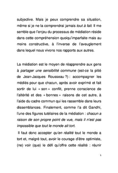 L'apport de la 1ère partie de formation DU de médiateur