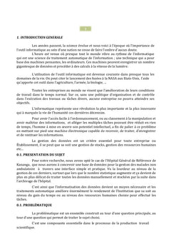 Conception d'une application informatisée des malades au sein de l'HGR