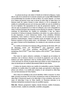 Caractérisation spatiale de combustible forestier par rapport au feu