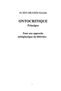 Ontocritique. Principes