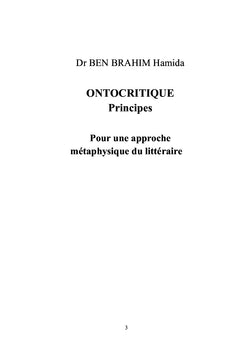 Ontocritique. Principes