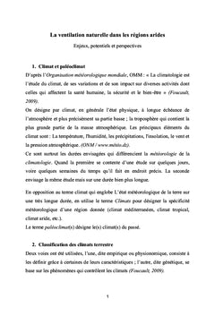 La ventilation naturelle dans les régions arides
