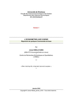 L'économétrie avec Eviews