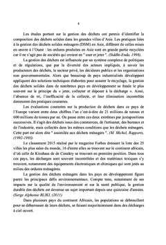 "Kin poubelle" ! : Problématique pour un développement durable
