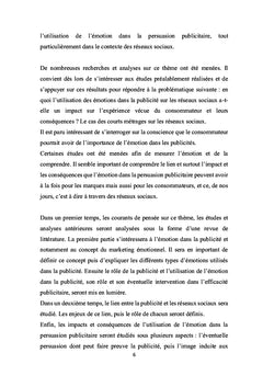 L'émotion dans la persuasion publicitaire: Le cas des Réseaux Sociaux