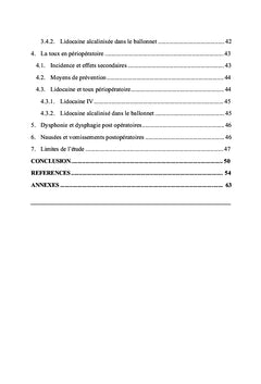 Lidocaïne et prévention des douleurs laryngées post intubation