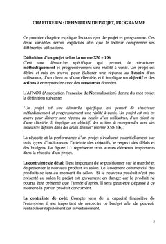 Manuel sur la gestion des projets et programmes, suivi et évaluation