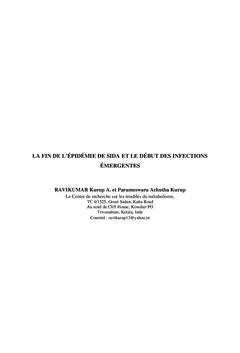 La fin de l'épidémie de sida