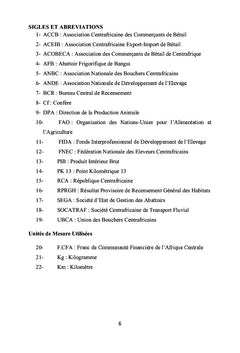 Formation du prix du bétail au marché de Pk 13, Bangui