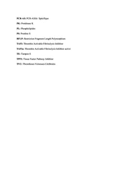 C1040T de l'inhibiteur de fibrinolyse activé par la thrombine