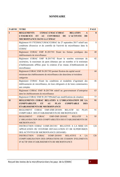 Recueil des textes CEMAC relatifs à l'activité de microfinance