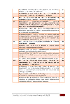 Recueil des textes CEMAC relatifs à l'activité de microfinance