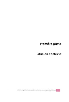 EgalitE professionnelle dans l'architecture en France