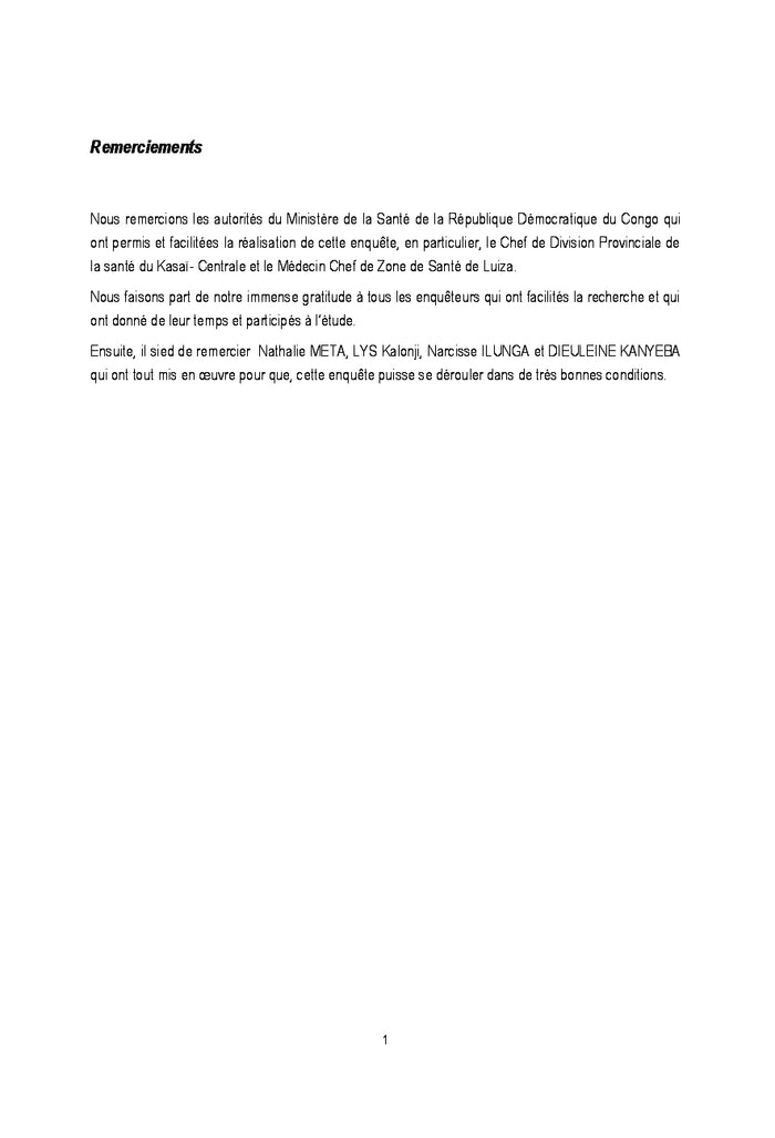 Déterminants de l'Incomplétude Vaccinale chez les enfants de 12-24 mois