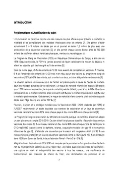 Déterminants de l'Incomplétude Vaccinale chez les enfants de 12-24 mois