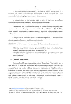 Recrutement du personnel de l'État et efficacité des services publics