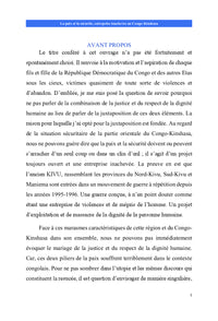 La paix et la sécurité, entreprise inachevée au Congo-Kinshasa