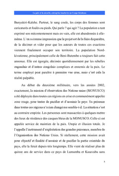 La paix et la sécurité, entreprise inachevée au Congo-Kinshasa