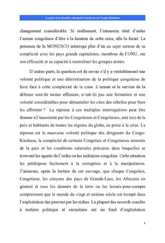 La paix et la sécurité, entreprise inachevée au Congo-Kinshasa