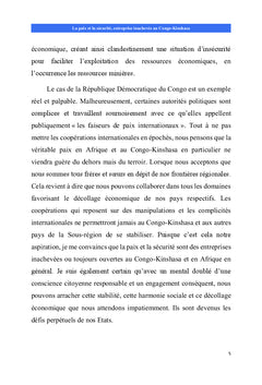 La paix et la sécurité, entreprise inachevée au Congo-Kinshasa