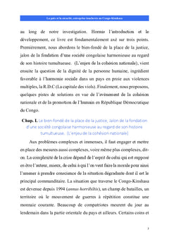 La paix et la sécurité, entreprise inachevée au Congo-Kinshasa