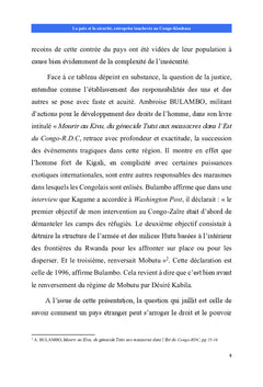 La paix et la sécurité, entreprise inachevée au Congo-Kinshasa