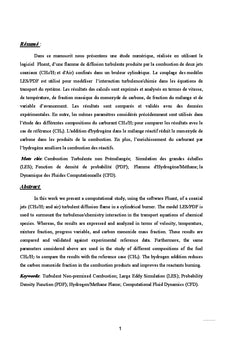 Etude de l'Effet d'Injection de H2 sur une Flamme Non-Prémélangée