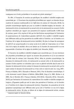 Inférence statistique de modèles à volatilité linéaire des paramètres